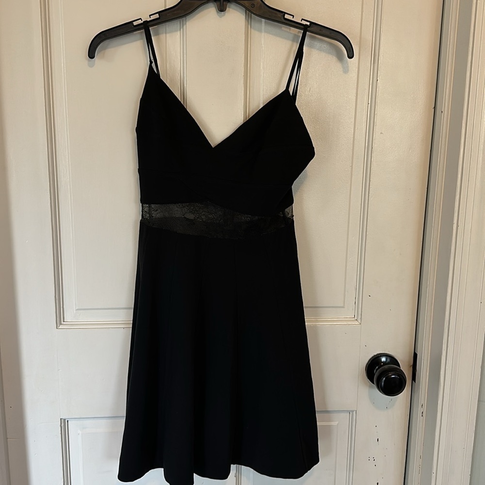 Beautiful 😍 Noam Hanoch Alexandra black Lace-Inset A-Line Black Dress Size 0 - Picture 4 of 14